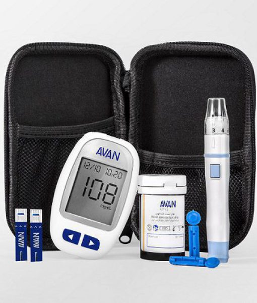 مشخصات، قیمت و خرید دستگاه تست قند خون آوان مدل AGM01 به همراه 10 عدد نوار تست قند خون